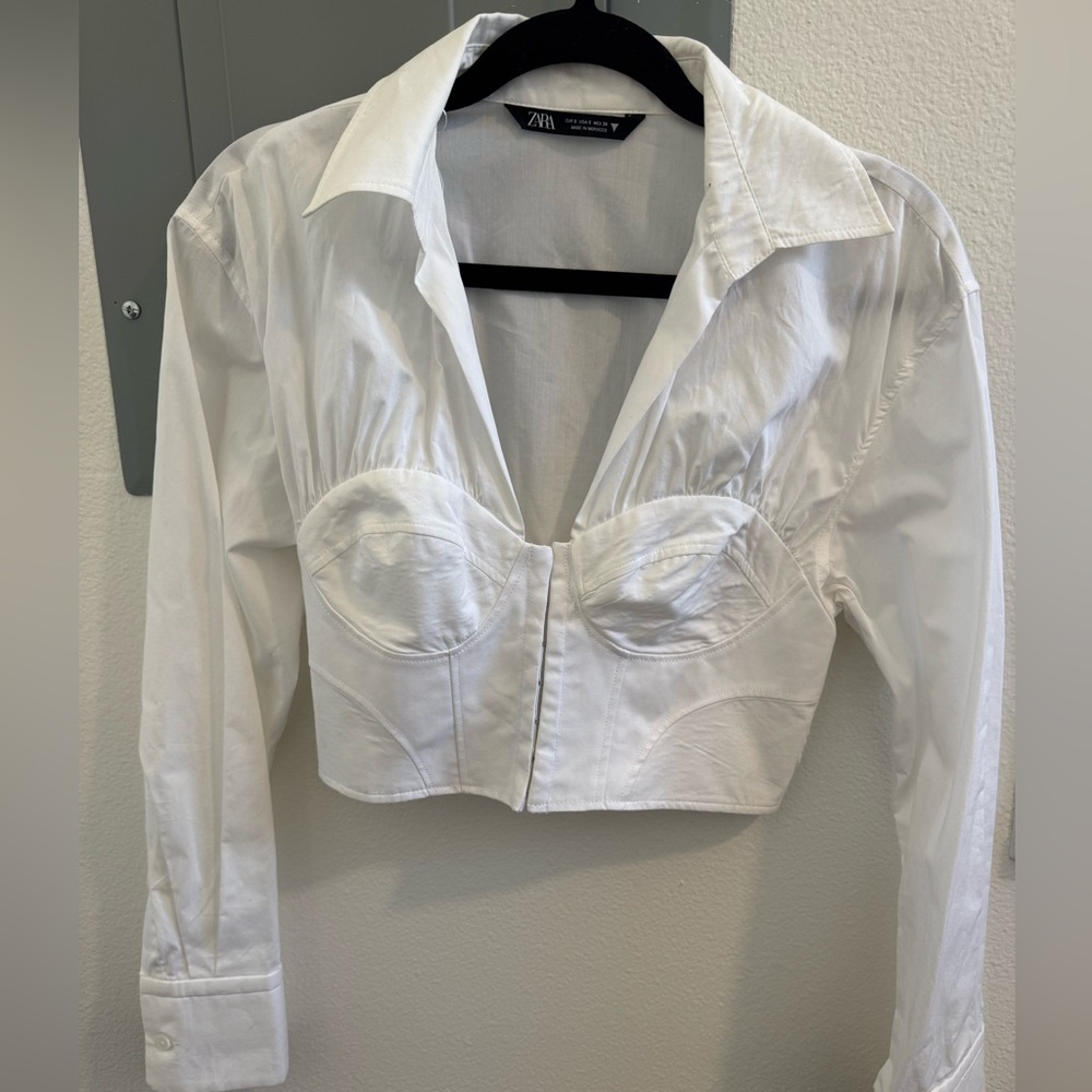 Zara Elegant White Women's Crop Top